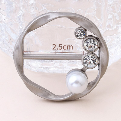 Moda colț tiv talie înnodat perle buton cămașă de ultimă generație tricou eșarfă de mătase accesorii decorative cu cataramă fixă