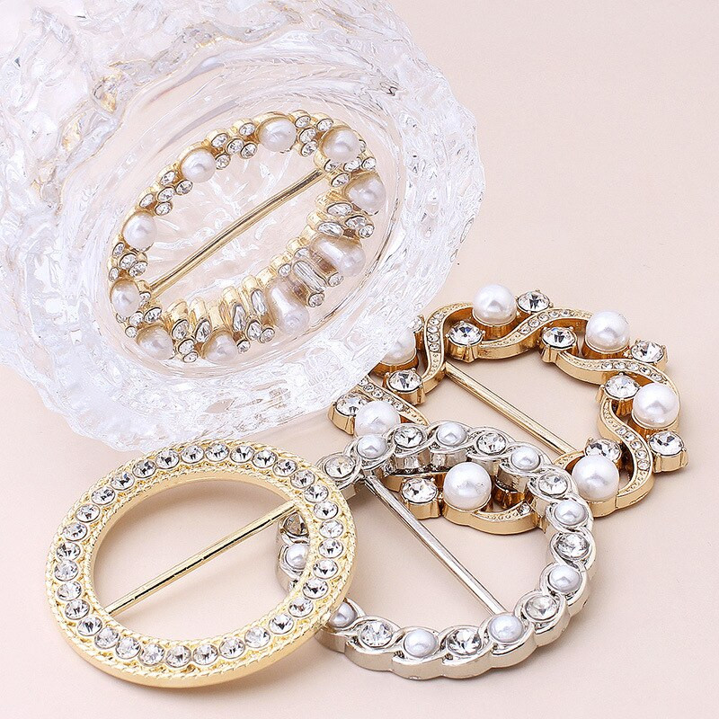 Moda colț tiv talie înnodat perle buton cămașă de ultimă generație tricou eșarfă de mătase accesorii decorative cu cataramă fixă