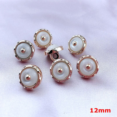 HL 12 Styles 30PCS 11mm-12mm επιμετάλλωση κουμπιά με μαργαριταρένιο στέλεχος DIY Κουμπιά πουκάμισου ένδυσης Αξεσουάρ ραπτικής