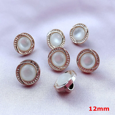 HL 12 Styles 30PCS 11mm-12mm επιμετάλλωση κουμπιά με μαργαριταρένιο στέλεχος DIY Κουμπιά πουκάμισου ένδυσης Αξεσουάρ ραπτικής
