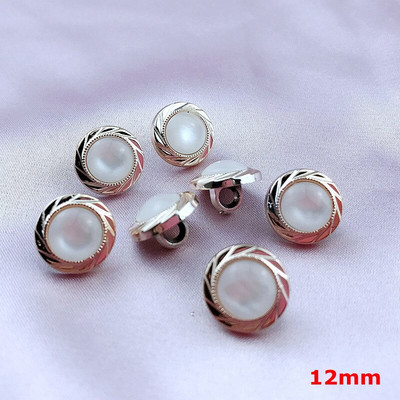 HL 12 Styles 30PCS 11mm-12mm επιμετάλλωση κουμπιά με μαργαριταρένιο στέλεχος DIY Κουμπιά πουκάμισου ένδυσης Αξεσουάρ ραπτικής