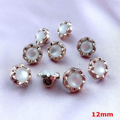 HL 12 Styles 30PCS 11mm-12mm επιμετάλλωση κουμπιά με μαργαριταρένιο στέλεχος DIY Κουμπιά πουκάμισου ένδυσης Αξεσουάρ ραπτικής