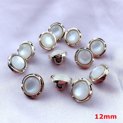 HL 12 Styles 30PCS 11mm-12mm επιμετάλλωση κουμπιά με μαργαριταρένιο στέλεχος DIY Κουμπιά πουκάμισου ένδυσης Αξεσουάρ ραπτικής