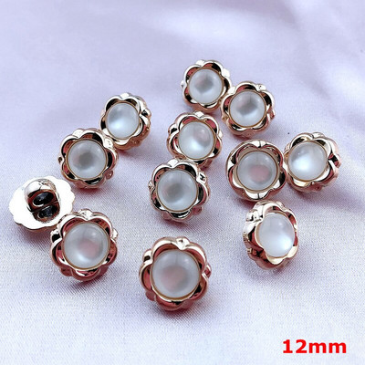 HL 12 Styles 30PCS 11mm-12mm επιμετάλλωση κουμπιά με μαργαριταρένιο στέλεχος DIY Κουμπιά πουκάμισου ένδυσης Αξεσουάρ ραπτικής