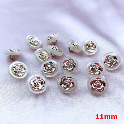 HL 12 Styles 30PCS 11mm-12mm επιμετάλλωση κουμπιά με μαργαριταρένιο στέλεχος DIY Κουμπιά πουκάμισου ένδυσης Αξεσουάρ ραπτικής