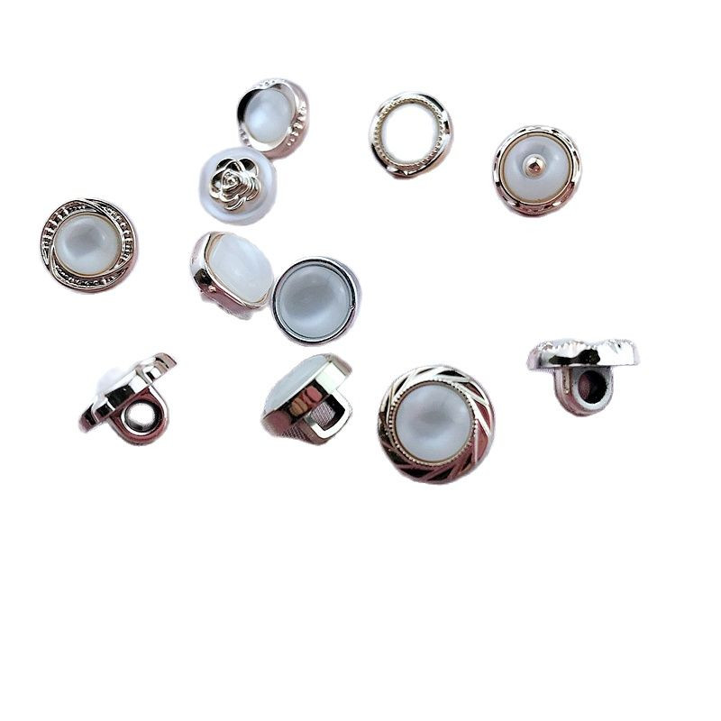 HL 12 Styles 30PCS 11mm-12mm επιμετάλλωση κουμπιά με μαργαριταρένιο στέλεχος DIY Κουμπιά πουκάμισου ένδυσης Αξεσουάρ ραπτικής