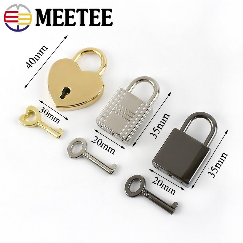 2/5/10 Σετ Meetee Gold Silver Gun Μαύρο ορειχάλκινο κλειδαριά κλειδαριά Αξεσουάρ ριγέ τσάντα κρεμαστή λουκέτο τσάντα πόρπη κούμπωμα κούμπωμα