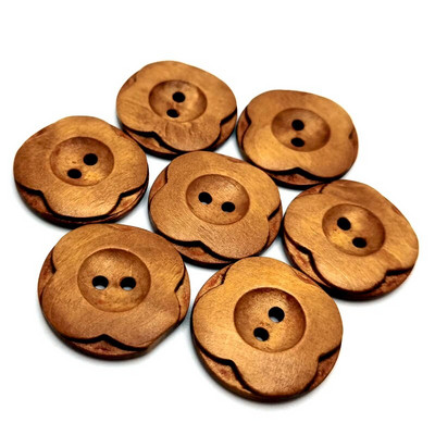 30 τμχ/Παρτίδα 23-30 χιλιοστά Vintage λουλούδι σε σχήμα 2 οπών Διακοσμητικά DIY Ξύλινα κουμπιά για χειροποίητα Scrapbooking Crafts Clothing Κουμπί SC280