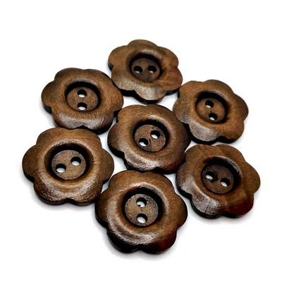 30 τμχ/Παρτίδα 23-30 χιλιοστά Vintage λουλούδι σε σχήμα 2 οπών Διακοσμητικά DIY Ξύλινα κουμπιά για χειροποίητα Scrapbooking Crafts Clothing Κουμπί SC280