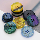 5 buc Nasturi din rasina rotunji cu 4 gauri imprimeu peisaj 21mm-34mm Accesorii de cusut pentru imbracaminte Nasturi decorativi DIY lucrati manual