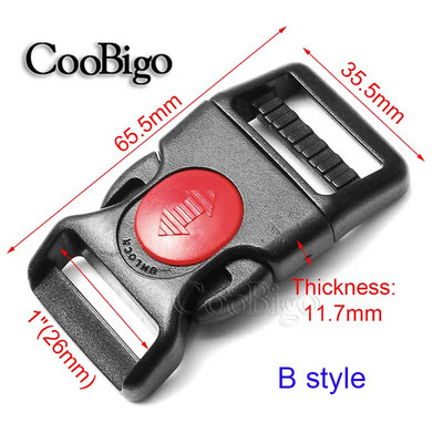 5 τμχ/συσκευασία Κλειδαριά πόρπης με κυρτή πλευρά απελευθέρωσης Πλαστικό μαύρο βραχιόλι Paracord Εξωτερική τσάντα τσάντα εξαρτήματα αξεσουάρ 15mm 20mm 25mm