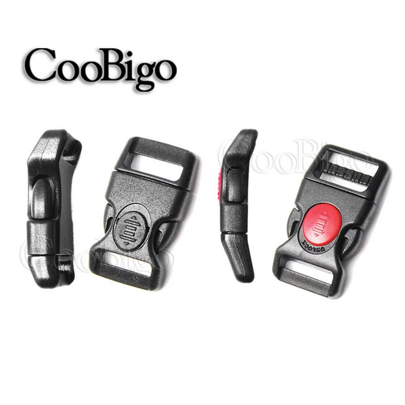 5 τμχ/συσκευασία Κλειδαριά πόρπης με κυρτή πλευρά απελευθέρωσης Πλαστικό μαύρο βραχιόλι Paracord Εξωτερική τσάντα τσάντα εξαρτήματα αξεσουάρ 15mm 20mm 25mm