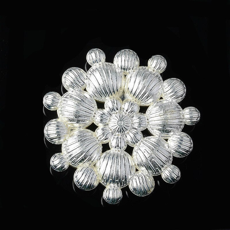 10 tk Faux Pearl lillenööbid, kaunistused käsitöövarrele, läbipaistev kivist nööbid, õmblemine käsitööhelmed rõivastele (hõbe)