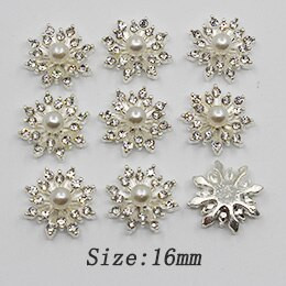 10 τμχ Μικτό μέγεθος μαργαριτάρι κουμπιά από στρας Διακοσμητικός γάμος DIY Flatback Χρυσό Ρούχα Scrapbooking Αξεσουάρ χειροτεχνίας