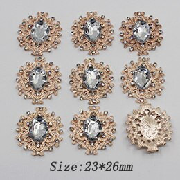 10 τμχ Μικτό μέγεθος μαργαριτάρι κουμπιά από στρας Διακοσμητικός γάμος DIY Flatback Χρυσό Ρούχα Scrapbooking Αξεσουάρ χειροτεχνίας