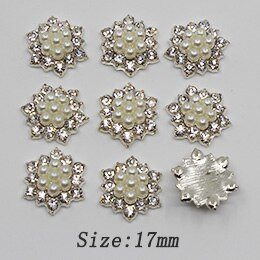 10 τμχ Μικτό μέγεθος μαργαριτάρι κουμπιά από στρας Διακοσμητικός γάμος DIY Flatback Χρυσό Ρούχα Scrapbooking Αξεσουάρ χειροτεχνίας