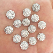 100 τμχ Ρητίνη Bling Κυρτή Ορυκτής Επιφάνειας 10mm Στρογγυλή επίπεδη πλάτη κουμπιά στρας Διακοσμητικά DIY Απλικές γάμου Craft W649