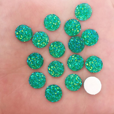100 τμχ Ρητίνη Bling Κυρτή Ορυκτής Επιφάνειας 10mm Στρογγυλή επίπεδη πλάτη κουμπιά στρας Διακοσμητικά DIY Απλικές γάμου Craft W649