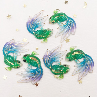 Νέα 8 τμχ Ρητίνη γυαλιστερά πολύχρωμα κουμπιά χρυσόψαρου Flatback στρας λεύκωμα 1 τρύπας απλικέ γάμου DIY Στολίδια Craft G58