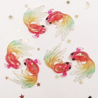 Νέα 8 τμχ Ρητίνη γυαλιστερά πολύχρωμα κουμπιά χρυσόψαρου Flatback στρας λεύκωμα 1 τρύπας απλικέ γάμου DIY Στολίδια Craft G58