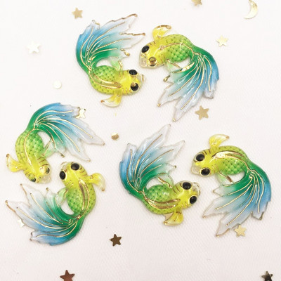 Νέα 8 τμχ Ρητίνη γυαλιστερά πολύχρωμα κουμπιά χρυσόψαρου Flatback στρας λεύκωμα 1 τρύπας απλικέ γάμου DIY Στολίδια Craft G58
