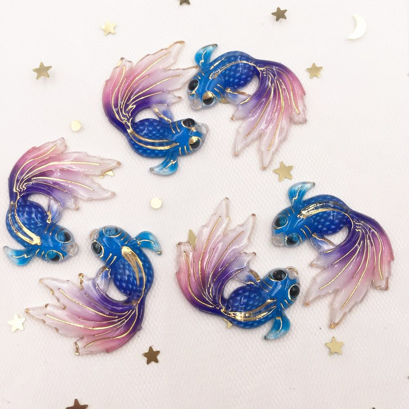 Νέα 8 τμχ Ρητίνη γυαλιστερά πολύχρωμα κουμπιά χρυσόψαρου Flatback στρας λεύκωμα 1 τρύπας απλικέ γάμου DIY Στολίδια Craft G58