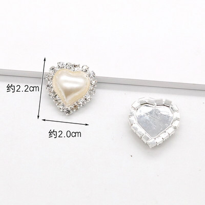 LKERAN 10pc metalni gumbi serije bisera slonovače ravnih leđa Crystal Pearl Decorative Button DIY ručno izrađeni Cvjetni centar Dodaci