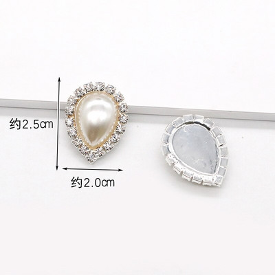 LKERAN 10pc metalni gumbi serije bisera slonovače ravnih leđa Crystal Pearl Decorative Button DIY ručno izrađeni Cvjetni centar Dodaci