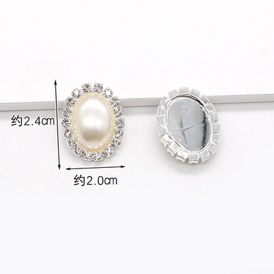 LKERAN 10pc metalni gumbi serije bisera slonovače ravnih leđa Crystal Pearl Decorative Button DIY ručno izrađeni Cvjetni centar Dodaci