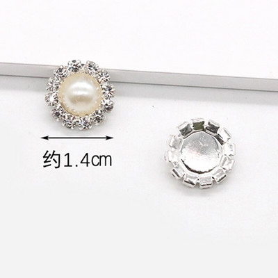 LKERAN 10pc metalni gumbi serije bisera slonovače ravnih leđa Crystal Pearl Decorative Button DIY ručno izrađeni Cvjetni centar Dodaci
