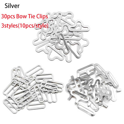 30 τεμ./Σετ Νέο ρυθμιζόμενο κλιπ Cravat Παπιγιόν Γραβάτα λουράκι σφεντόνα αγκράφα Γάντζος στερέωσης DIY Crafts Αξεσουάρ ραπτικής ένδυσης