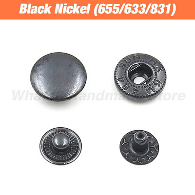 50Komplektid Krõpskinnitused Metallist nööpnööbid, nööbid, õmblemiseks riided riided kotid kingad Leathercraft 831/633/655/201/203