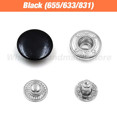 50Komplektid Krõpskinnitused Metallist nööpnööbid, nööbid, õmblemiseks riided riided kotid kingad Leathercraft 831/633/655/201/203