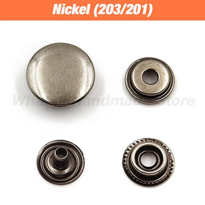 50Komplektid Krõpskinnitused Metallist nööpnööbid, nööbid, õmblemiseks riided riided kotid kingad Leathercraft 831/633/655/201/203