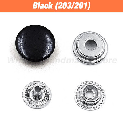 50Komplektid Krõpskinnitused Metallist nööpnööbid, nööbid, õmblemiseks riided riided kotid kingad Leathercraft 831/633/655/201/203