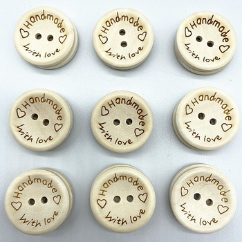 Νέα στρογγυλά ξύλινα κουμπιά 15-25 χιλιοστών σε διάφορα χρώματα χειροποίητα αξεσουάρ ραψίματος Love Letter Scrapbook Διακόσμηση γάμου