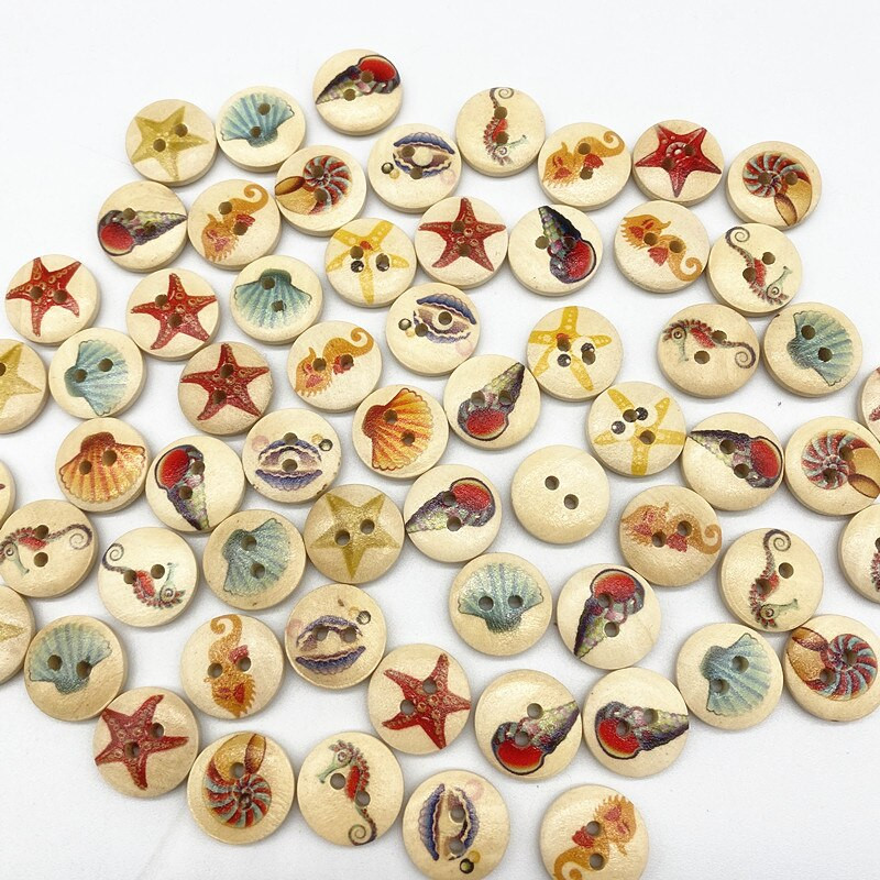 Noi nasturi rotunzi din lemn de 15-25 mm, în diverse culori, lucrați manual cu scrisoare de dragoste, album de însemnări, decorare nuntă, accesorii de cusut