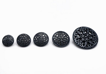 20 τμχ 17mm & 20mm & 23mm Ασημί τόνος κοίλο μοτίβο Στέλεχος ράψιμο μεταλλικά κουμπιά DIY Ράψτε σε τζιν Πανί Κουμπιά Στρογγυλό κουμπί λευκώματος