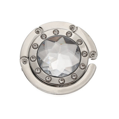 1,33 colio nešiojamas metalinis sulankstomas deimantinis stalo kabykla, rašomasis stalas, kabliukai rankinės pakabos krepšio laikiklis Blizgus spalvingas kelioninės piniginės užsegimas