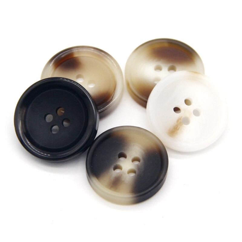 15/25/30 mm imitacija roga od smole, crni veliki gumbi za odjeću, pulover, odijelo, kaput, starinske dekoracije, DIY dodaci, veleprodaja