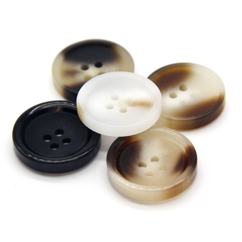 15/25/30 mm imitacija roga od smole, crni veliki gumbi za odjeću, pulover, odijelo, kaput, starinske dekoracije, DIY dodaci, veleprodaja