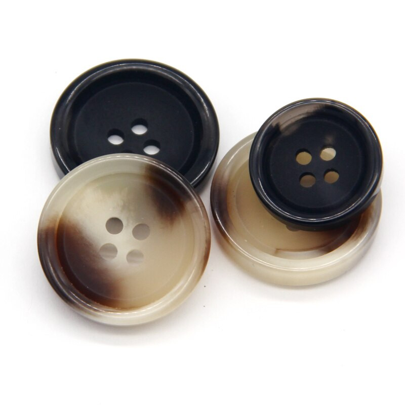 15/25/30 mm imitacija roga od smole, crni veliki gumbi za odjeću, pulover, odijelo, kaput, starinske dekoracije, DIY dodaci, veleprodaja