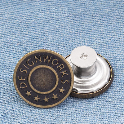 2 τμχ 17mm Στρογγυλό αποσπώμενο Στιγμιαίο κούμπωμα με κουμπιά με ρυθμιζόμενο ανασυρόμενο τζιν Κουμπιά παντελόνι Επέκταση ζώνης μέσης ράψιμο DIY