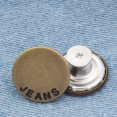 2 τμχ 17mm Στρογγυλό αποσπώμενο Στιγμιαίο κούμπωμα με κουμπιά με ρυθμιζόμενο ανασυρόμενο τζιν Κουμπιά παντελόνι Επέκταση ζώνης μέσης ράψιμο DIY