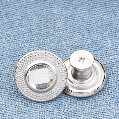 2 τμχ 17mm Στρογγυλό αποσπώμενο Στιγμιαίο κούμπωμα με κουμπιά με ρυθμιζόμενο ανασυρόμενο τζιν Κουμπιά παντελόνι Επέκταση ζώνης μέσης ράψιμο DIY