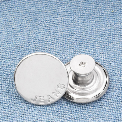 2 τμχ 17mm Στρογγυλό αποσπώμενο Στιγμιαίο κούμπωμα με κουμπιά με ρυθμιζόμενο ανασυρόμενο τζιν Κουμπιά παντελόνι Επέκταση ζώνης μέσης ράψιμο DIY