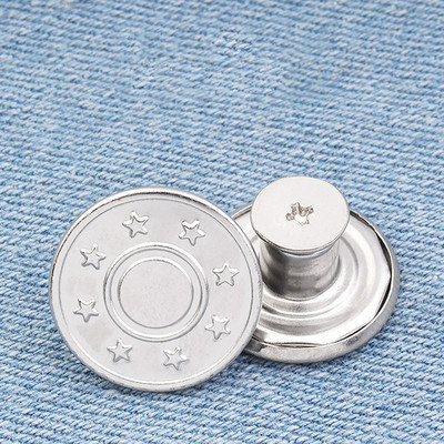 2 τμχ 17mm Στρογγυλό αποσπώμενο Στιγμιαίο κούμπωμα με κουμπιά με ρυθμιζόμενο ανασυρόμενο τζιν Κουμπιά παντελόνι Επέκταση ζώνης μέσης ράψιμο DIY