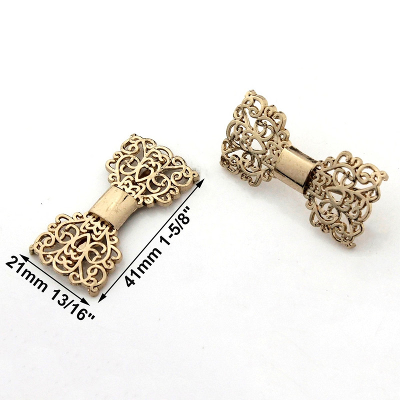 Paar metallist õõnestatud vibukangast kingad pandlad moodne klamber meisterdamise kingade kottide jaoks Rõivaste riistvara kaunistustarvikud