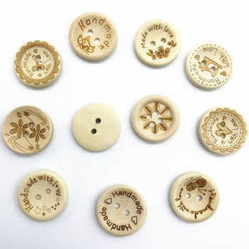 Нови 20 бр. 20 мм кръгли карикатурни копчета Коледни райета Карирани копчета Любовни лексикони Сватбен декор Шевни аксесоари