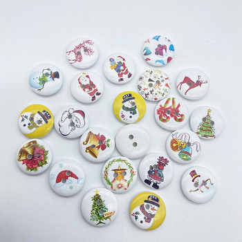 Нови 20 бр. 20 мм кръгли карикатурни копчета Коледни райета Карирани копчета Любовни лексикони Сватбен декор Шевни аксесоари